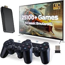 Wireless Retro Game Console, Retro Gaming Console with Built-in 9 Emulators, 25100+Games, 4K HDMI Output, Dual 2.4GHz...