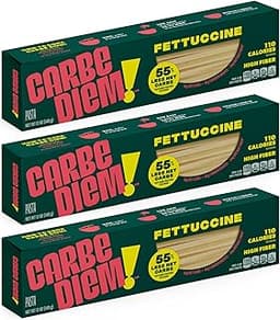 Carbe Diem!, Fettuccine, Lower Net Carb Pasta with Traditional Flavor & Texture, 8 grams of Protein, 55% Fewer Net Ca...