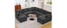 HOCAT 110" Sectional Couches with Double Chaises, Comfy Deep Dual-Layer Cushion Couch, 9 Seater Oversize Couch, Moder...