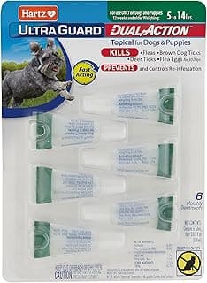 Hartz UltraGuard Dual Action Flea & Tick Topical Dog Treatment and Flea and Tick Prevention, 6 Months, 5-14 Pound Dog...
