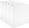 Amazon Basics 3 Ring Binders, 2 Inch, D-Ring Organizer for School, Home Office, White, 4 Pack