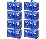 TICONN 8 Pack Extra Large Moving Bags Heavy Duty with Zippers & Carrying Handles, Durable Storage Bags Moving Boxes f...