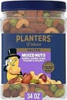 PLANTERS Deluxe Salted Mixed Nuts, Roasted Cashews, Almonds, Pecans, Pistachios, and Hazelnuts, Party Snacks, Plant-B...