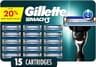 Gillette Mach3 Razor Blades for Men, 3-Blade Razor Refills, 15 Count