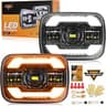 Auxbeam 5x7 7x6 LED Headlights H6054 For Jeep Cherokee XJ Wrangler YJ-Black