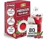 LeafLea 80 Hibiscus Tea Bags, 100% Natural Hibiscus Flowers, Caffeine-Free Herbal Tea, Red Hibiscus Flower Tea Bags, ...