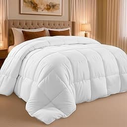 Utopia Bedding Queen Comforter Duvet Insert, Quilted White Comforter with Corner Tabs, Box Stitched Down Alternative ...