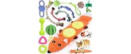 MRSOHRET 15 Pack Dog Toys, Dog Puzzle Toy Puppy Chew Toys for Teething, Dogs Essentials Toy Bundle with No Stuffing S...