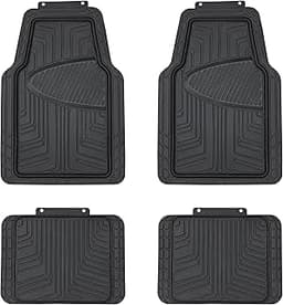 Amazon Basics 4-Piece Premium All-Season Anti-Slip Rubber Floor Mats, All Weather Protection for Cars, SUVs and Truck...