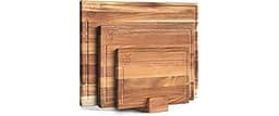 WALDWERK Cutting Board Set (15.75 x 12/13 x 9.5/10 x 7 in) out of Solid Acacia Wood - 0,8 in Thick Cutting Boards for...