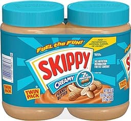 SKIPPY Creamy Peanut Butter Spread, Shelf-Stable, 40 oz Jar of SKIPPY Peanut Butter (2 Pack)