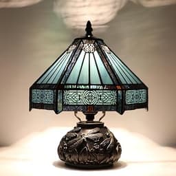 Tiffany Lamp Stained Glass Mushroom Desk Light
