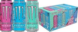 Monster Energy Ultra Variety Pack, Blue Hawaiian, Ultra Vice Guava, Ultra Fantasy Ruby Red, Sugar Free Energy Drink, ...