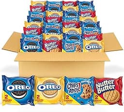 OREO Original, OREO Golden, CHIPS AHOY! & Nutter Butter Cookie Snacks Variety Pack, 56 Snack Packs (2 Cookies Per Pack)