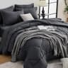 HEVUMYI 7 Pieces Queen Comforter Set, All Season Reversible Bed in a Bag, Ultra Soft Queen Bedding Set with Grey Comf...