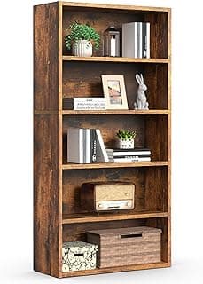 Sweetcrispy 5 Shelf Bookcase Open Display Bookshelf Storage Organizer | 53 Inches Tall Book Shelf Floor Standing Corn...