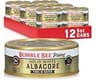 Bumble Bee Prime Solid White Albacore Tuna in Water, 5 oz (Pack of 12) | Premium Wild Caught Tuna, 32g Protein per Ca...