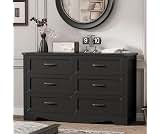 Dresser for Bedroom with 6 Drawers, 48" Wide Wood Chest of Drawers with Deep Drawers & Mental Handle, Modern Dresser ...