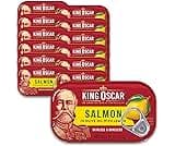 King Oscar Premium Salmon in Olive Oil with Lemon, 4.05-Ounce Cans (Pack of 12, Packaging May Vary), Skinless & Bonel...