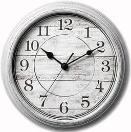 Wall Clock, 9 Inch Silent Wall Clocks Battery Operated, Decorative Clocks for Kitchen Living Room, Bedroom (Gray)