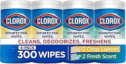 Clorox Disinfecting Cleaning Wipes for Spring Cleaning & Allergy Season, Bleach Free, Fresh Scent and Crisp Lemon, 75...