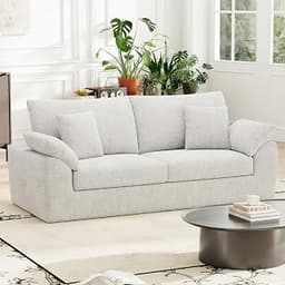 89.8" Cloud Boneless Sofa, Loveseat Couches with 4 Pillows, Modern Living Room 2 Seater Sofa for Small Space, Apartme...