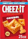 Cheez-It Cheese Crackers, Baked Snack Crackers, Lunch Snacks, Party Size, Original, 25oz Box (1 Box)