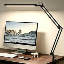 SKYLEO Desk Lamp for Home Office, Eye Comfortable LED Desk Light for Long Hours, Adjustable Swing Arm with Memory Fun...