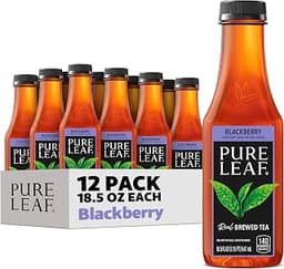 Pure Leaf Iced Tea, Blackberry, 18.5 Fl Oz Bottles (Pack of 12)