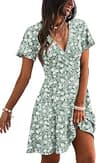 RUMIA Womens Casual Dresses Wrap V Neck Dress A-Line Ruffle Sleeve Summer Sundress Fashion 2026