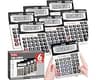 6 Pack Calculator Bulk, Calculators Desktop 12 Digit Extra Large LCD Display with Sensitive Butto, Solar and Battery ...