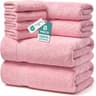 ecolook Premium Bath Towel Set of 8 Pieces, 100% Cotton Ultra Soft - Pink