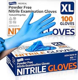 Supmedic Medical Soft Max™ Nitrile Exam Gloves, 100 Count Latex-Free Powder-Free Non-Sterile Food Safe Disposable Glo...
