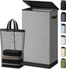 SOLEDI Laundry Hamper with Lid 100L Large & Tall Collapsible Laundry Basket, Clothes Hamper with Bag Removable Easy t...