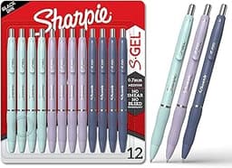 Sharpie S-Gel, Gel Pens, Medium Point (0.7mm), Assorted Fashion Barrels, Black Ink, 12 Count - Office, Teacher, Schoo...