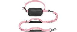 iYoShop Hands Free Dog Leash with Zipper Pouch, Dual Padded Handles and Durable Bungee for Walking, Jogging and Runni...