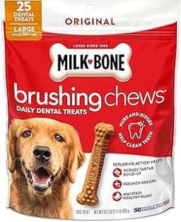 Milk-Bone Brushing Chews Original Chicken Flavor Daily Dental Dog Treats, Large, 33.7 Oz. Bag