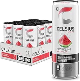 CELSIUS Sparkling Watermelon, Sugar Free Energy Drink, 12 Fl Oz (Pack of 12)