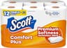 Scott ComfortPlus Toilet Paper, 12 Triple Rolls, 231 Sheets per Roll, Septic-Safe, 1-Ply Toilet Tissue (Packaging May...