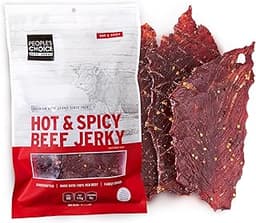 People's Choice Beef Jerky Big Slab - Whole Muscle, Thin-Sliced, 9g Protein - Hot & Spicy, 19.2 oz, 15 Ct