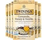 Twinings Camomile, Honey & Vanilla Herbal Tea Individually Wrapped Bags, 20 Count (Pack of 6), Naturally Caffeine-Fre...