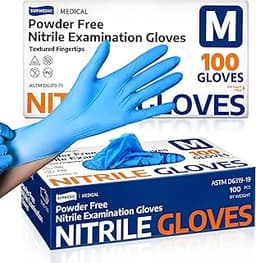 Medical Soft Max™ Nitrile Exam Gloves, 100 Count Latex-Free Powder-Free Non-Sterile Food Safe Disposable Glove, Blue