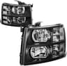 DNA Motoring HL-OH-CSIL07-BK-CL1 Pair of Black Housing Headlights Compatible with 07-13 Silverado 1500 / 07-14 Silver...
