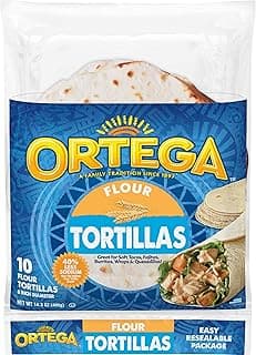 Ortega Tortillas, Flour, 8 Inch, 10 Count (Pack of 12)