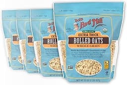 Bob's Red Mill Organic Extra Thick Rolled Oats, 32oz (Pack of 4) - Non GMO, Whole Grain, Vegan, Kosher