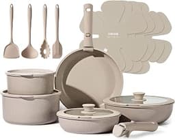 CAROTE 19pcs Pots and Pans Set Non Stick, Detachable Handle Cookware Sets | Ultra Nonstick, Space Saving, Dishwasher ...