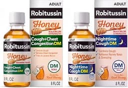 Robitussin Honey DM Max, Day and Night Formulas, 8 fl oz, 2 Pack