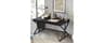IBF Black Office Desk, Simple Wooden Computer Desks with Metal Legs, Modern Study Work Table for Student Executive, S...