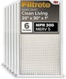 Filtrete 20x30x1 Air Filter MERV 5, 6-Pack AC Furnace HVAC Filters for Home, MPR 300 Basic Dust Defense, Pleated Elec...