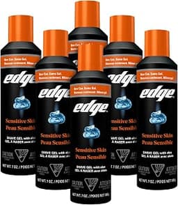Edge Shaving Gel for Men, Sensitive Skin, 7 oz (6 Pack) | Sensitive skin shaving cream gel, Reduces irritation, Aloe-...